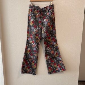 Free People x Wrangler Floral Wide Leg Jeans size 32x34